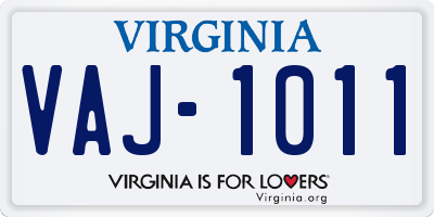 VA license plate VAJ1011
