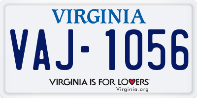 VA license plate VAJ1056