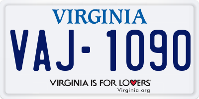 VA license plate VAJ1090