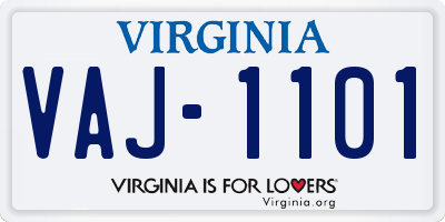 VA license plate VAJ1101