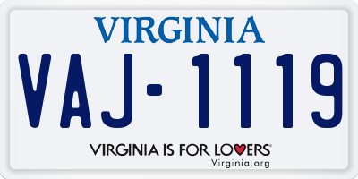VA license plate VAJ1119