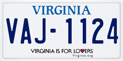 VA license plate VAJ1124