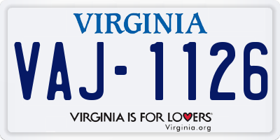 VA license plate VAJ1126