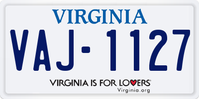 VA license plate VAJ1127