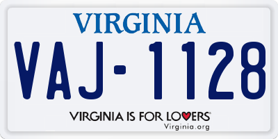 VA license plate VAJ1128