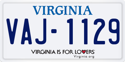VA license plate VAJ1129