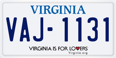 VA license plate VAJ1131
