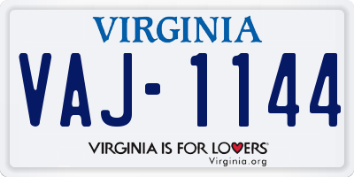VA license plate VAJ1144