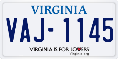 VA license plate VAJ1145