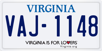 VA license plate VAJ1148