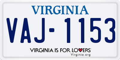 VA license plate VAJ1153