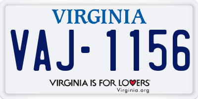 VA license plate VAJ1156