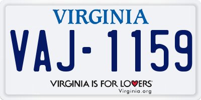 VA license plate VAJ1159