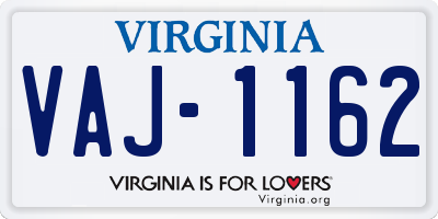 VA license plate VAJ1162