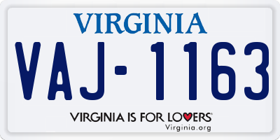 VA license plate VAJ1163