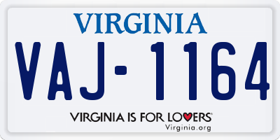 VA license plate VAJ1164
