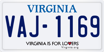VA license plate VAJ1169