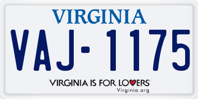 VA license plate VAJ1175