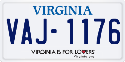 VA license plate VAJ1176
