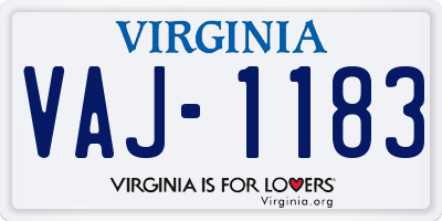 VA license plate VAJ1183