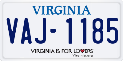 VA license plate VAJ1185