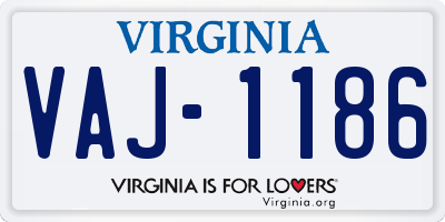 VA license plate VAJ1186