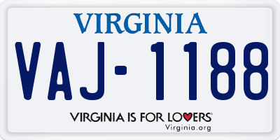 VA license plate VAJ1188