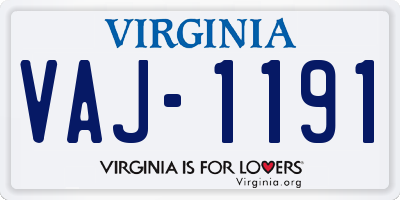 VA license plate VAJ1191