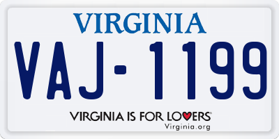 VA license plate VAJ1199