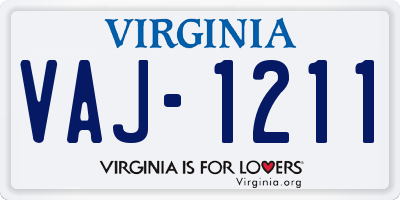 VA license plate VAJ1211