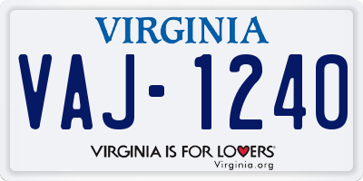 VA license plate VAJ1240