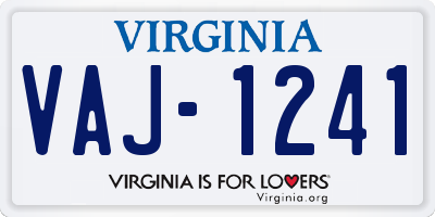 VA license plate VAJ1241
