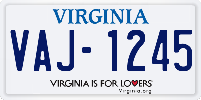VA license plate VAJ1245