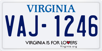 VA license plate VAJ1246