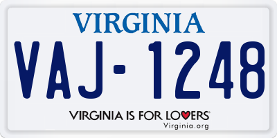 VA license plate VAJ1248