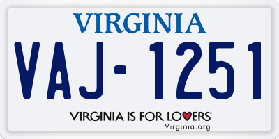 VA license plate VAJ1251