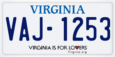 VA license plate VAJ1253