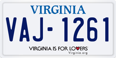 VA license plate VAJ1261