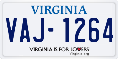 VA license plate VAJ1264