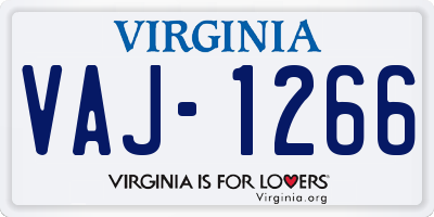 VA license plate VAJ1266