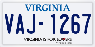 VA license plate VAJ1267