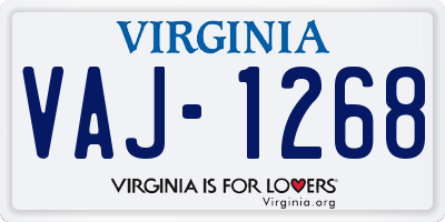 VA license plate VAJ1268