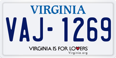 VA license plate VAJ1269