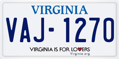VA license plate VAJ1270