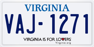 VA license plate VAJ1271