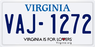 VA license plate VAJ1272