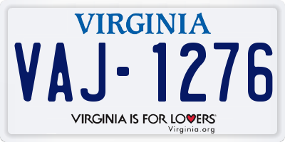 VA license plate VAJ1276