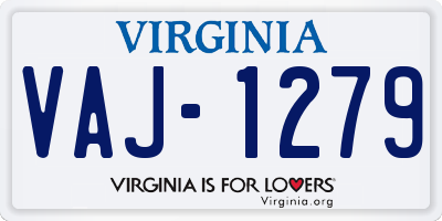 VA license plate VAJ1279