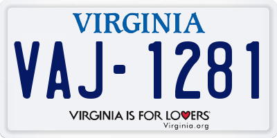 VA license plate VAJ1281