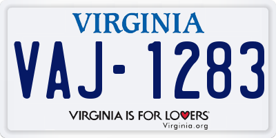 VA license plate VAJ1283